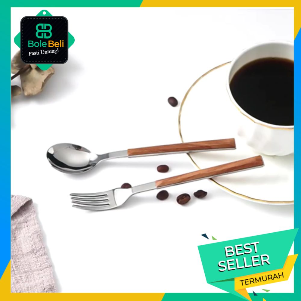 BB Sendok makan tebal Sendok Garpu Set Marble Premium Superior Stainless Spoon 6pcs/4pcs